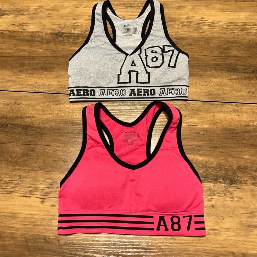 Aeropostale Gray and pink Sports Bra